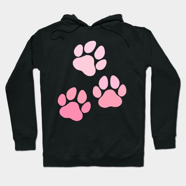 Walking Paw Prints- Pink! Hoodie by jenartfart